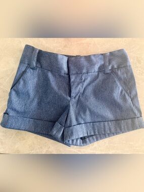 Alice + Olivia Heathered Blue Tailored Shorts